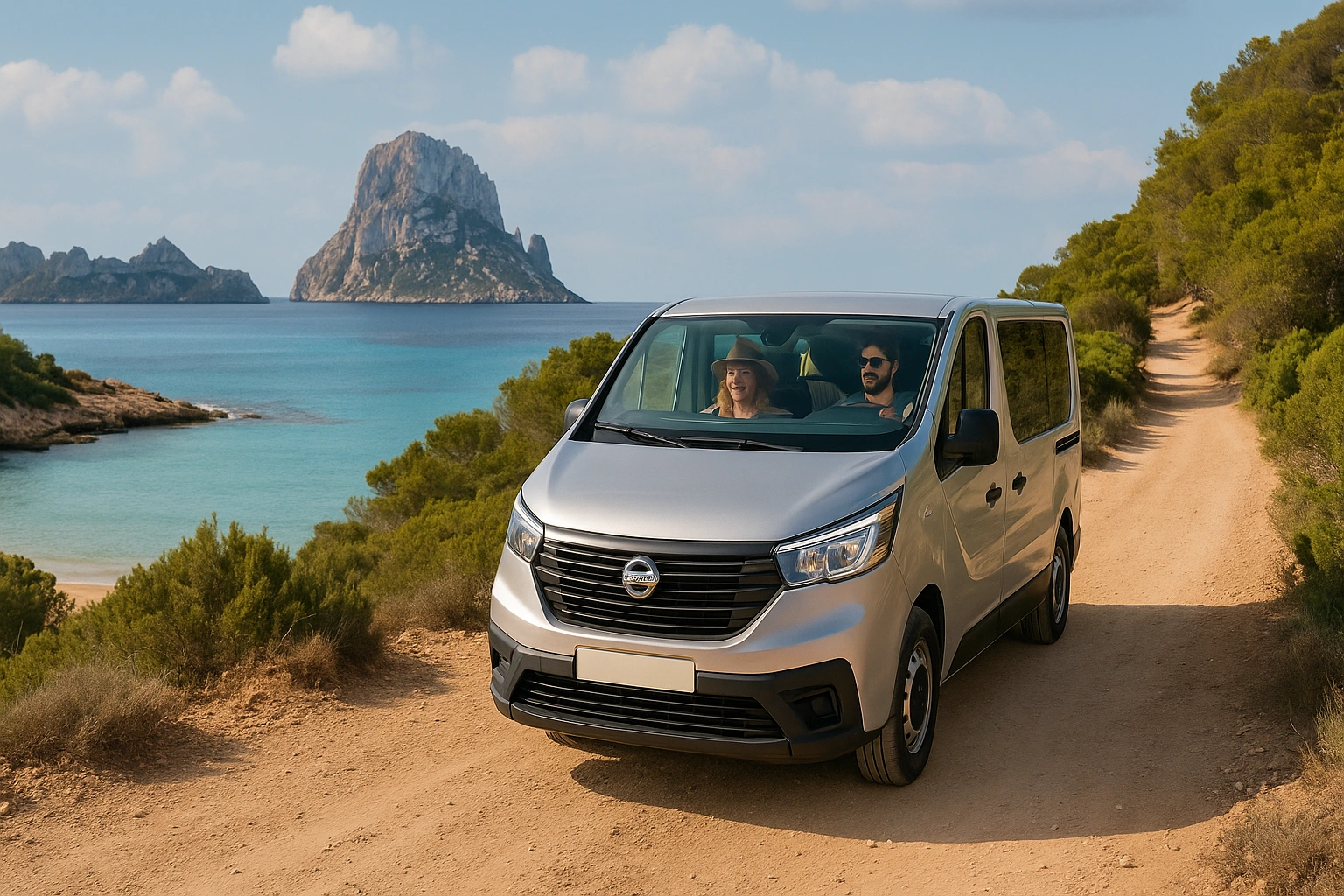 Alquiler furgoneta 9 plazas Nissan Primastar en Ibiza