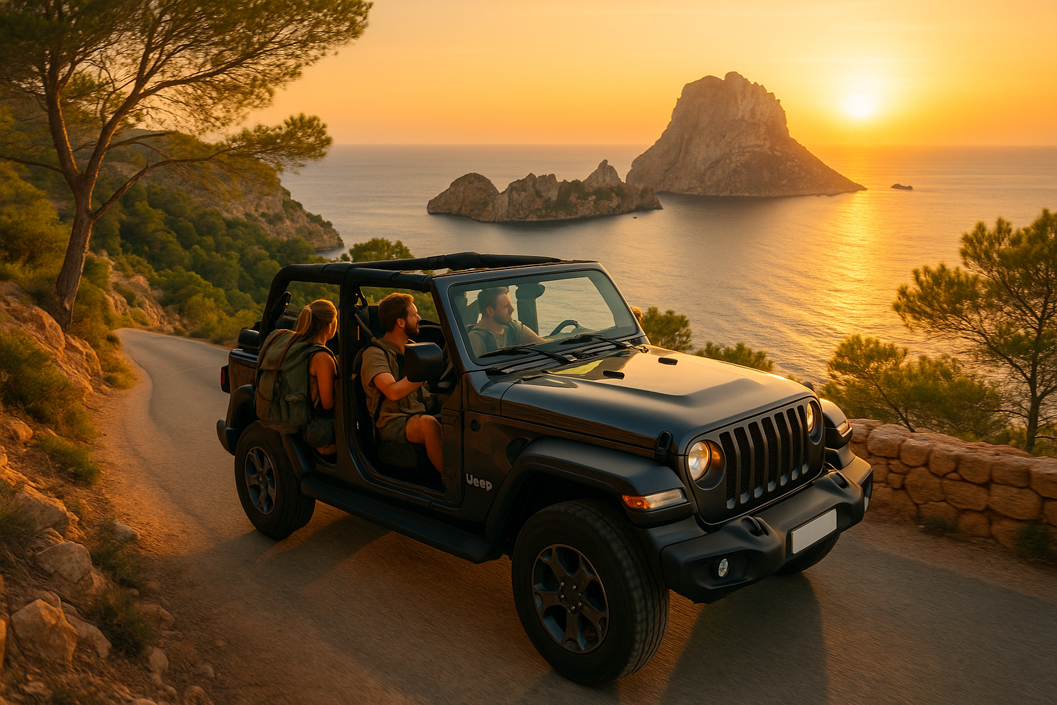 Alquiler de Jeep Wrangler automático en Ibiza