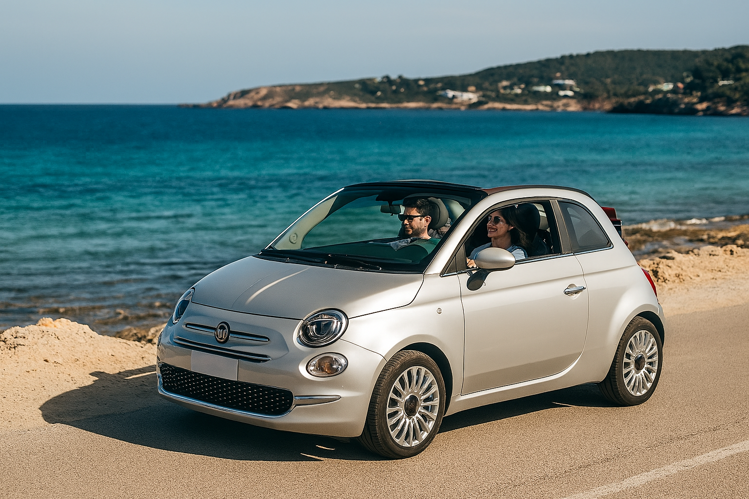 Alquiler coche descapotable Fiat 500 Cabrio Manual en Ibiza